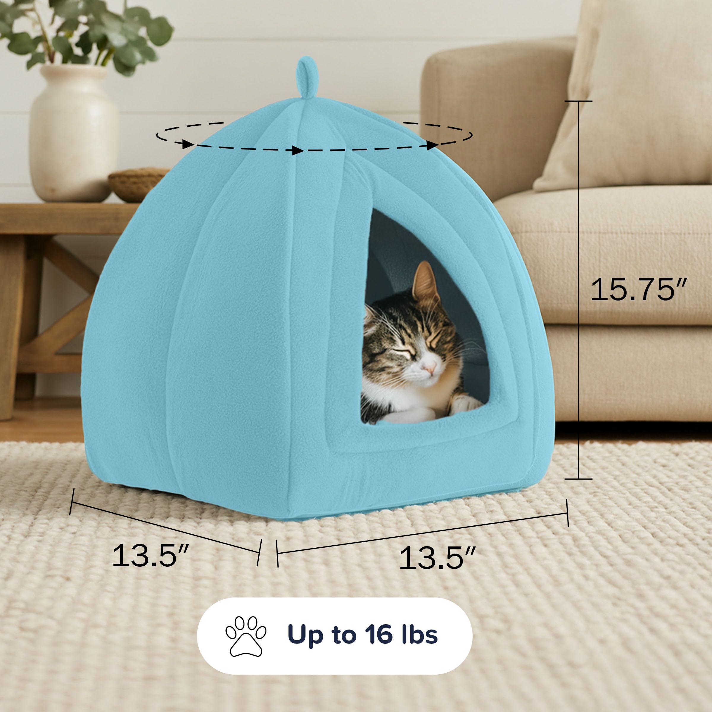 Amazon.com : Cat House Indoor Cat Bed with Removable Foam Cushion